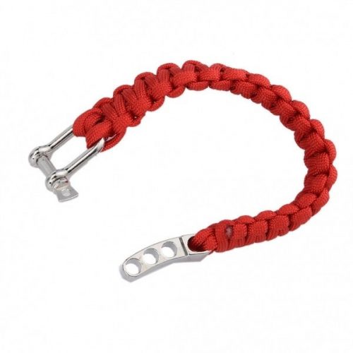 Verstellbares geflochtenes rotes BAY-Armband mit Schäkel