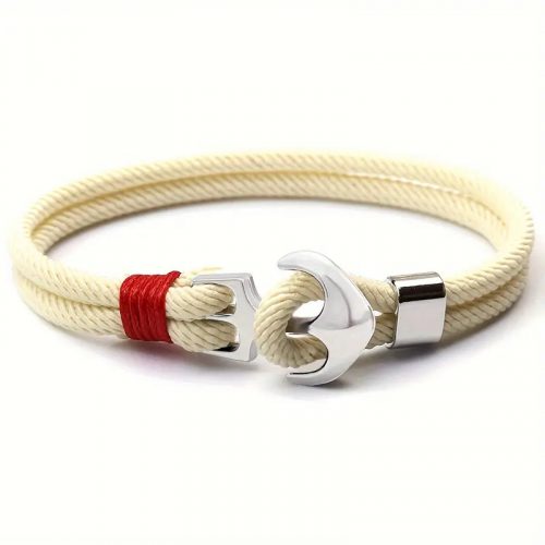 Armband CASTENA handgefertigt beige Anker mit Verschluss TRX