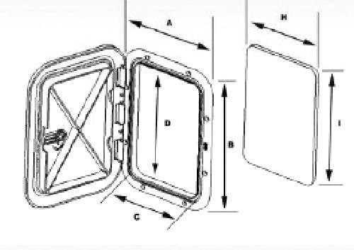 Ablagefachabdeckung mit Riegel ABS 270x372 mm