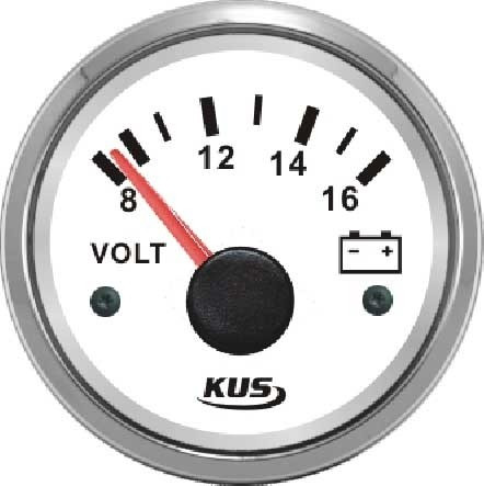 Spannungsmesser KUS 8-16 V edelsthal-schwarz