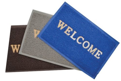 Fußmatte Welcome dunkelblau 380 x 580 mm