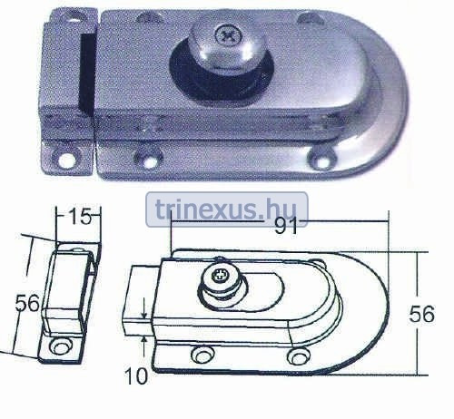 Schiebeschloss magnetisches Edelstahl 91 x 56 mm