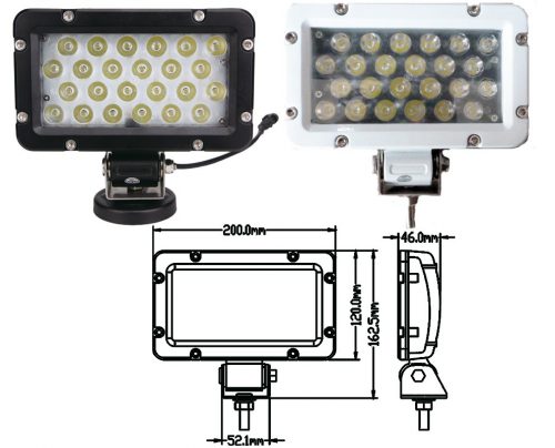 Suchscheinwerfer mit Sockel 24 LED Aluminium weiß