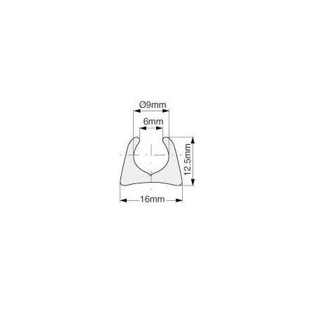 Kederschiene Aluminium silber U-Form   6m lang