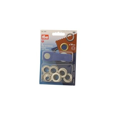 PRYM Messing-Ösen vernickelt 14mm(6B)10St.SB-Karte